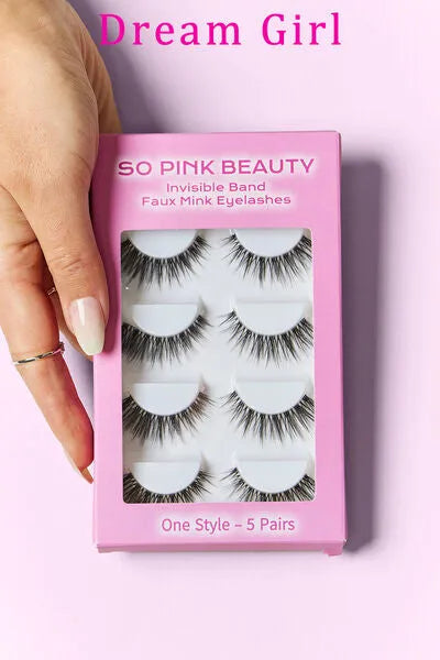 SO PINK BEAUTY Faux Mink Eyelashes 5 Pairs