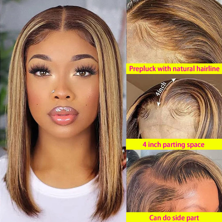 Brazilian Straight Remy Honey Blonde (P4/27) Lace Front Wig
