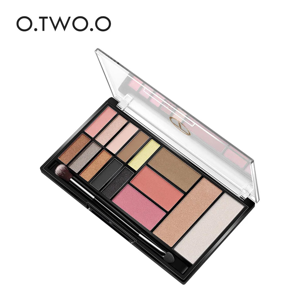 O.TWO.O 10-Color Eyeshadow 3-Color Blush 2-Color Light Highlighter Makeup Palette