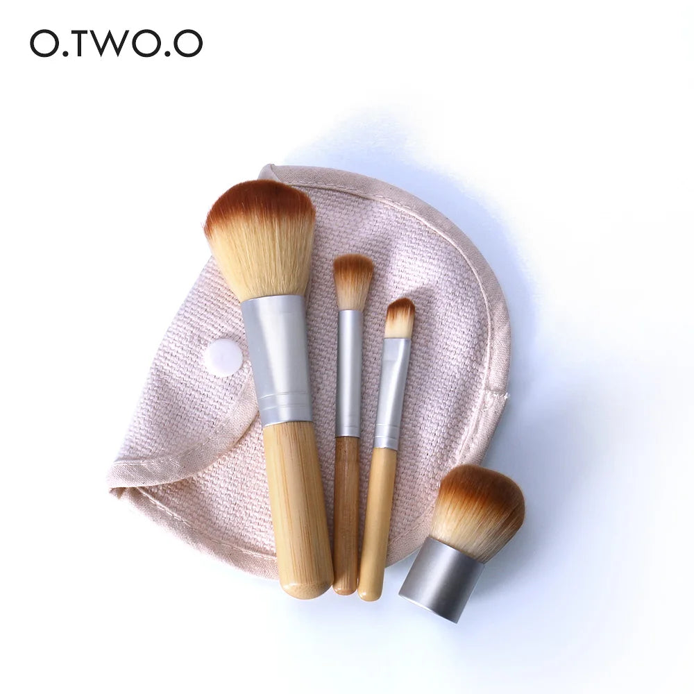 O.TWO.O 4pc Bamboo Makeup Brush Set