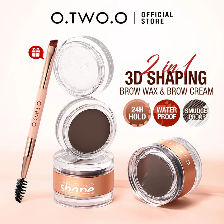O.TWO.O 2-in-1 Eyebrow Cream + Brow Gel Wax