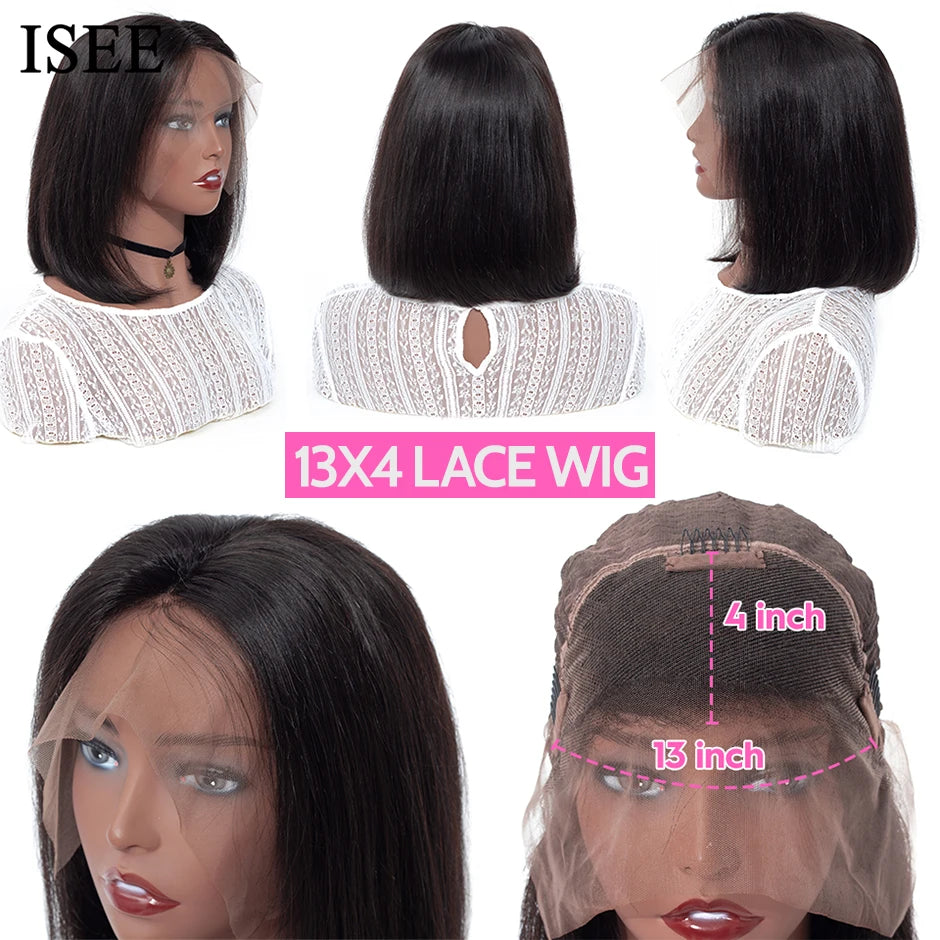 Malaysian Straight Virgin Hair Bob Lace Front Wig