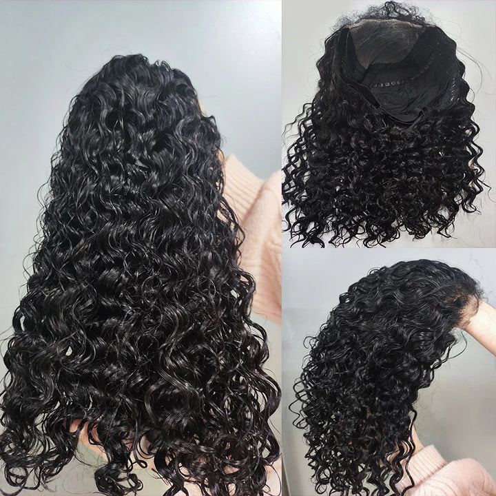 Brazilian Remy Hair Water Wave Glue-less Lace Front Bob Wig