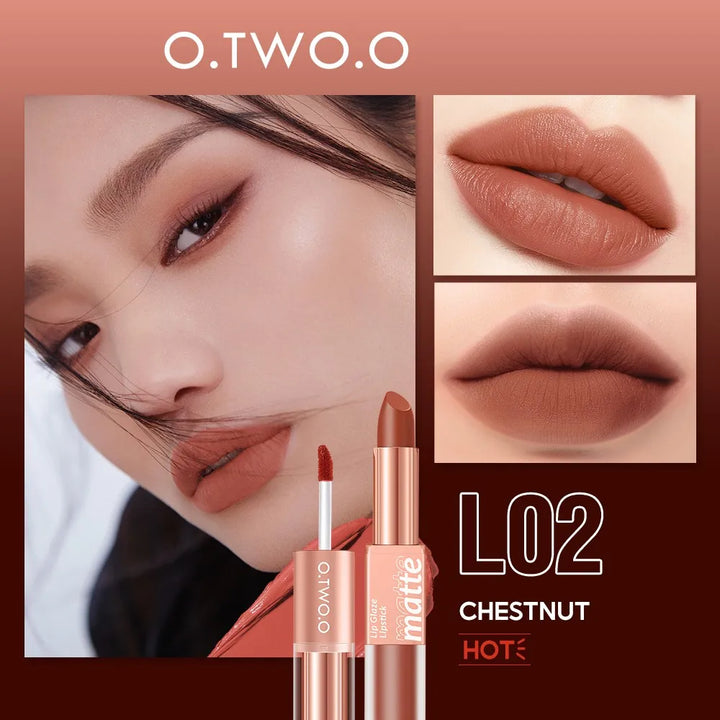 O.TWO.O 2-in-1 Matte Lipstick + Lip Glaze