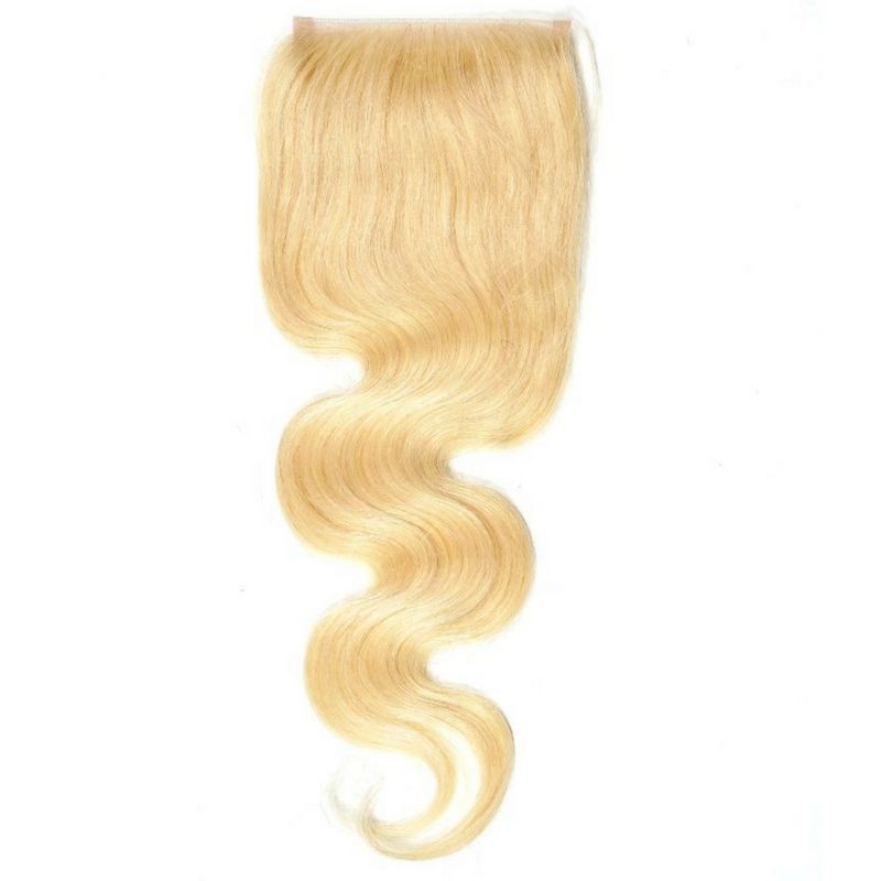 Russian Blonde Body Wave 4x4 Transparent Closure