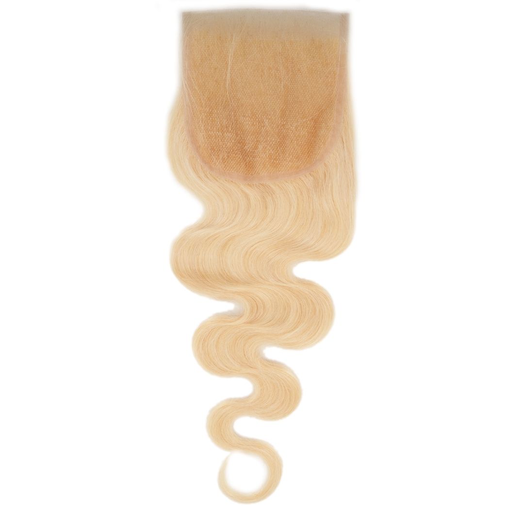 Russian Blonde Body Wave 4x4 Transparent Closure